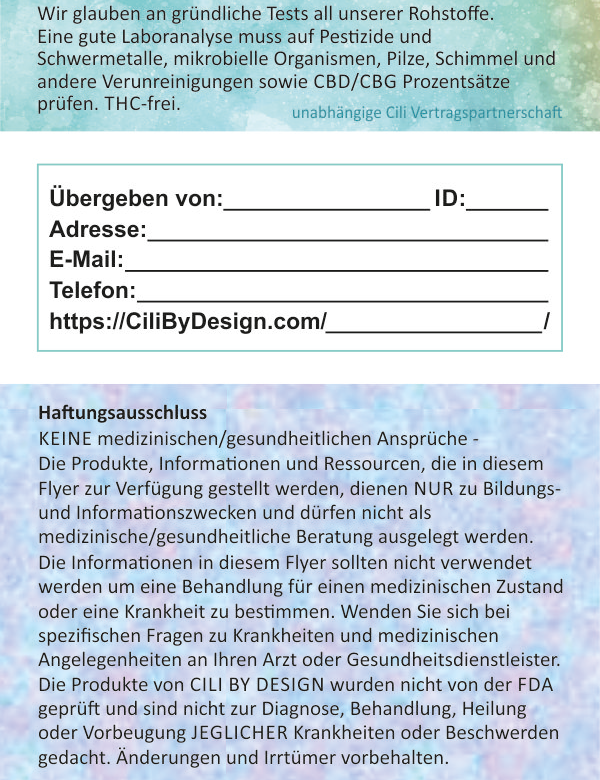 Flyer "Cili BOOST", 60 Stück